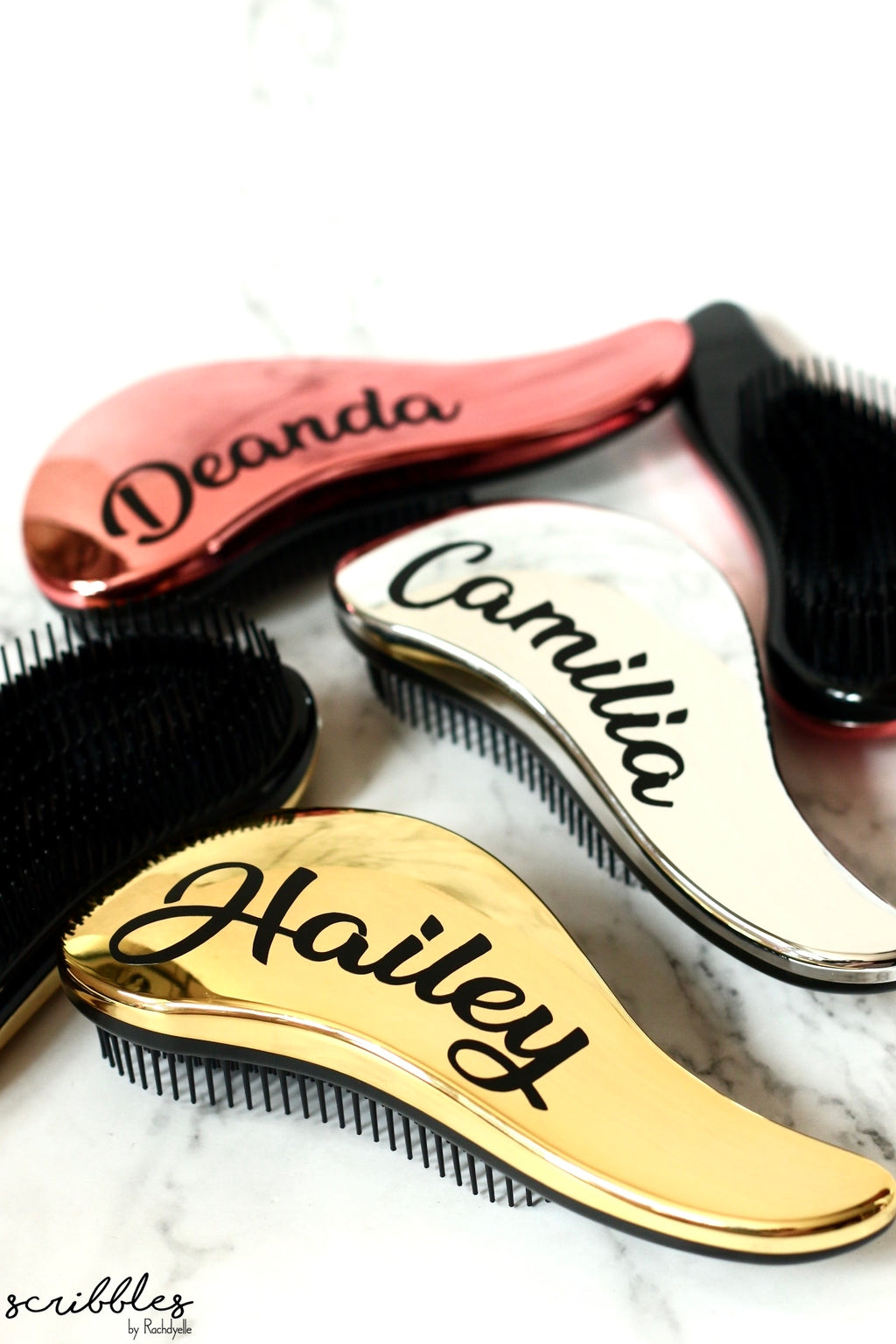 Personalised Hair Brush - Scribbles by Rachdyelle