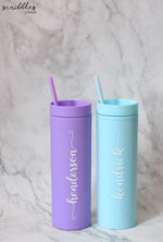 [CHRISTMAS SPECIAL] Personalised Twinkle Tumbler - Set of 2 - Scribbles by Rachdyelle