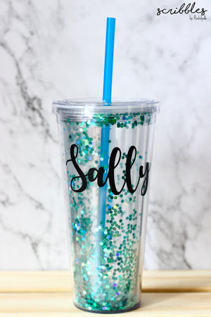 Personalised Shimmer N' Shine Tumbler - Scribbles by Rachdyelle
