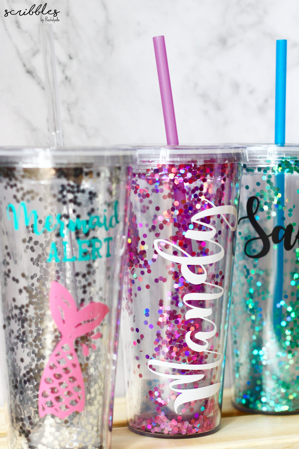 Personalised Shimmer N' Shine Tumbler - Scribbles by Rachdyelle