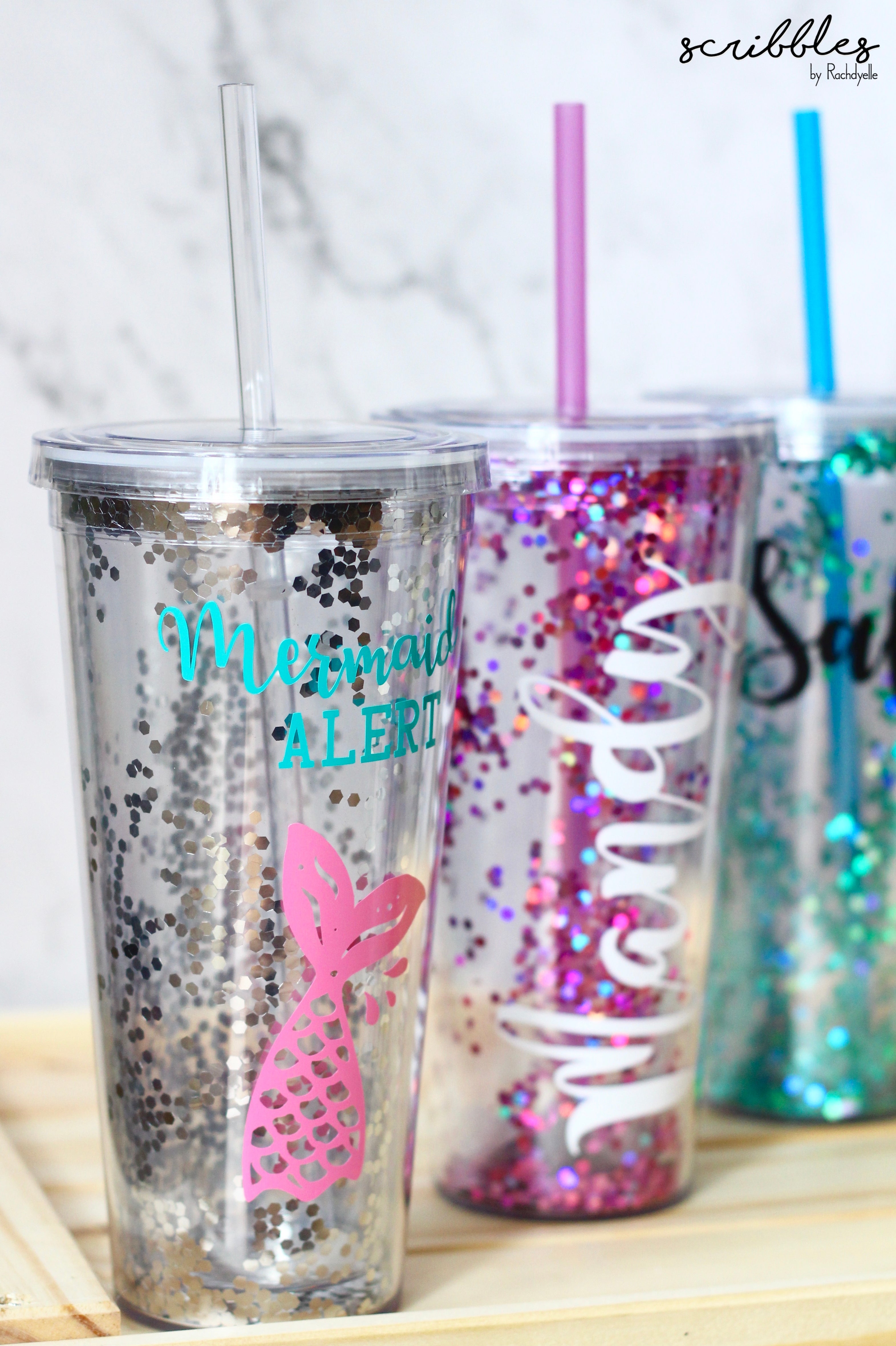 Personalised Shimmer N' Shine Tumbler - Scribbles by Rachdyelle